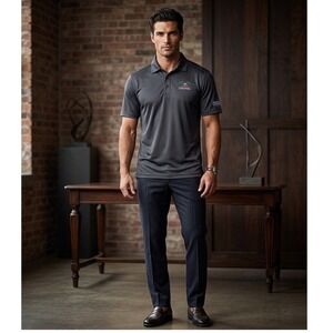 Clique Golf Polo Shirt Mens Large Gray Colonial Charles SchwabChallenge